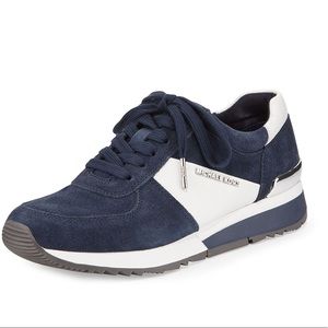 Michael Kors Allie Sport Suede Sneakers Navy